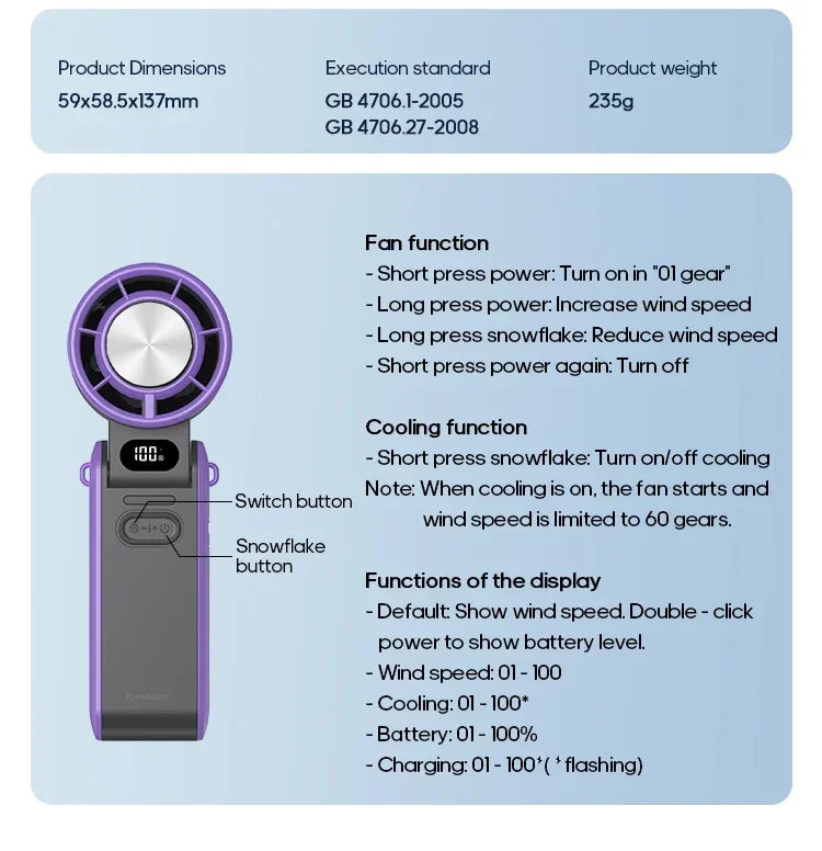 Voltix AeroCool™ Pro | Ventilador Turbo Portátil