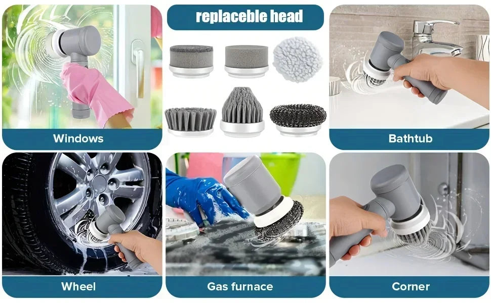 Voltix PowerScrub™ | Cepillo Eléctrico de Limpieza 5 en 1