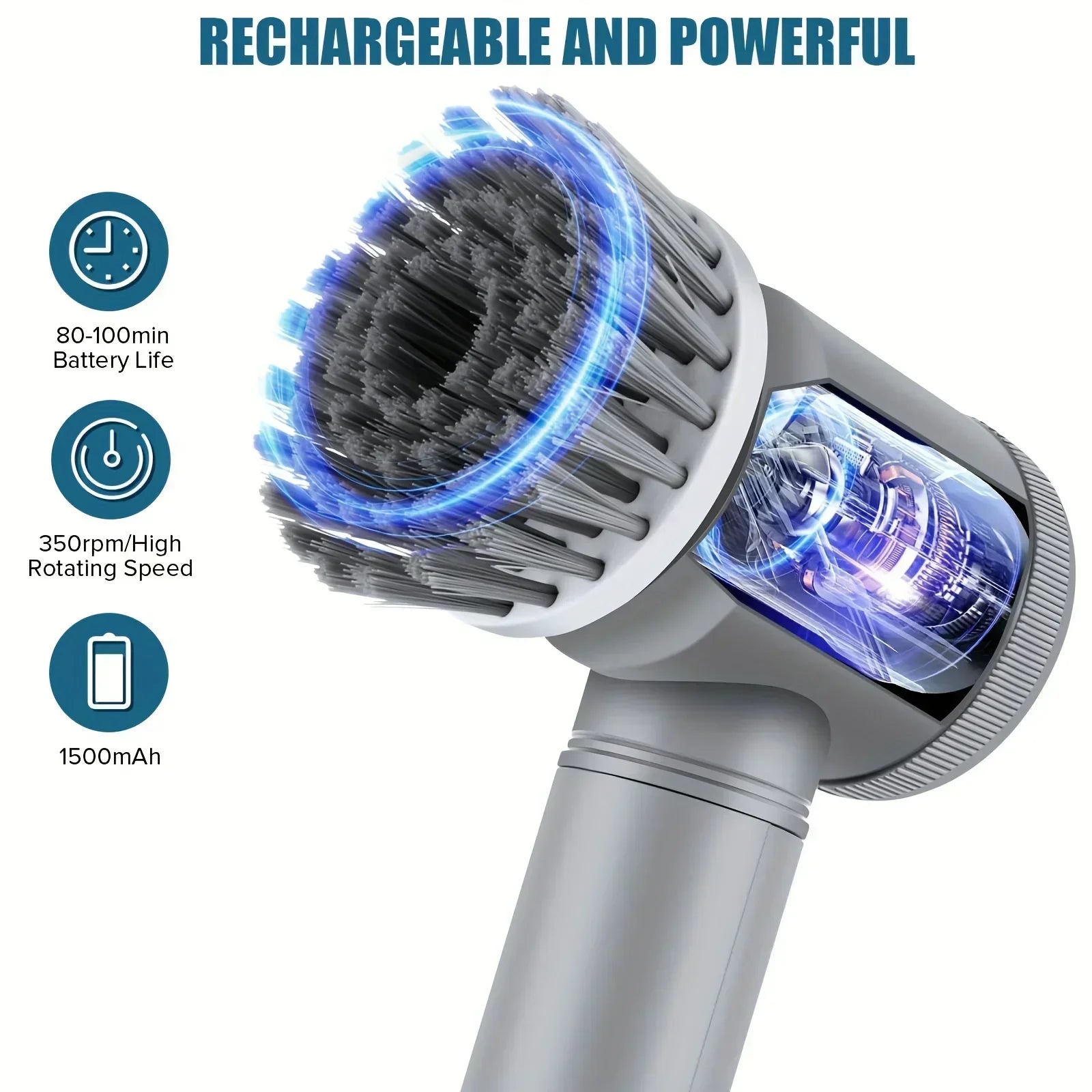 Voltix PowerScrub™ | Cepillo Eléctrico de Limpieza 5 en 1