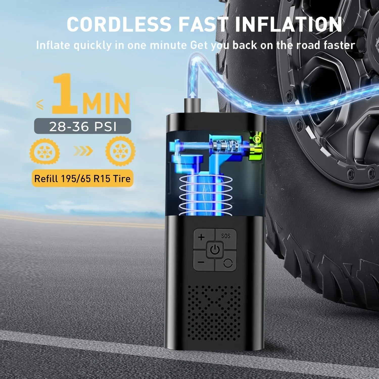 Voltix AirForce™ Pro Compresor de Aire Inalámbrico Digital 150 PSI